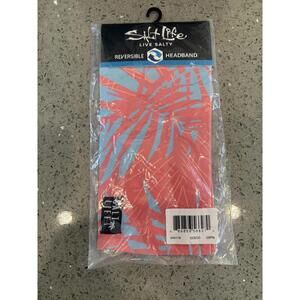 Salt Life Reversible Headband with UV Protection - Coral and Light Blue
